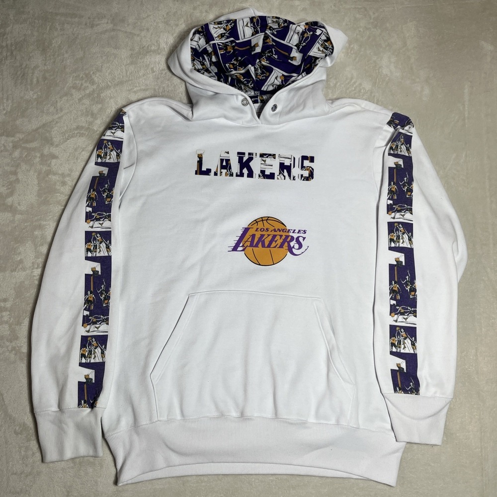 FISLL Los Angeles Lakers NBA Pullover Hoodie White/Purple Men's Size 2XL EUC